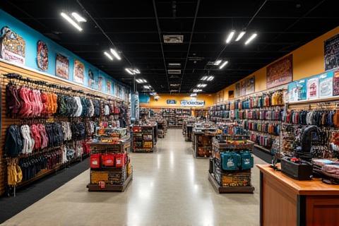 Interior view of the Aussie Diamond Goods store showing product displays